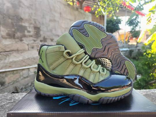 Air Jordan 11 Olive Black Men's Basketball Shoes-66